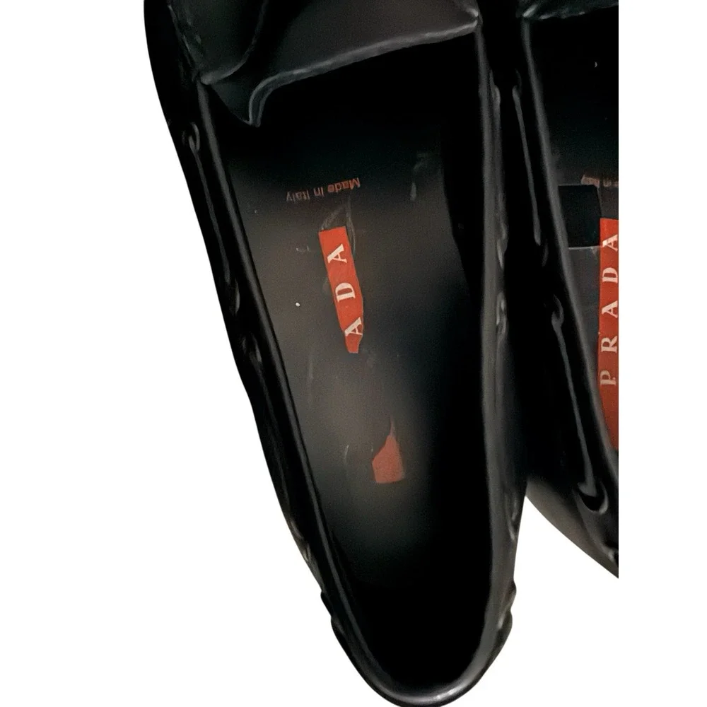 Prada MENS Loafers 8 Black Leather Driving Made In Italy EU‎ 7 Women 9.5